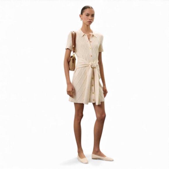 Toccin Short Sleeve Mini Polo Dress | size medium - Picture 3 of 5